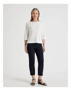 Wardrobe Staple Stretch Crop Pant in Navy
