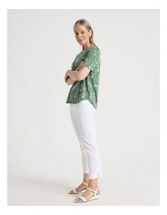 Wardrobe Staple Stretch Crop Pant in White