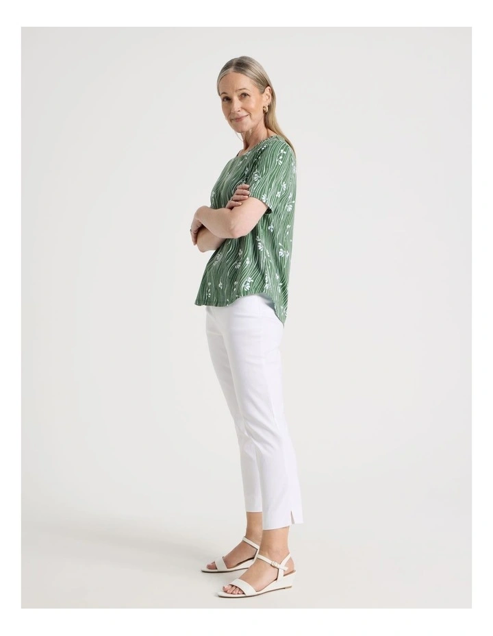 Wardrobe Staple Stretch Crop Pant in White image 1