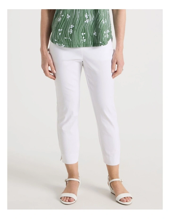 Wardrobe Staple Stretch Crop Pant in White image 2