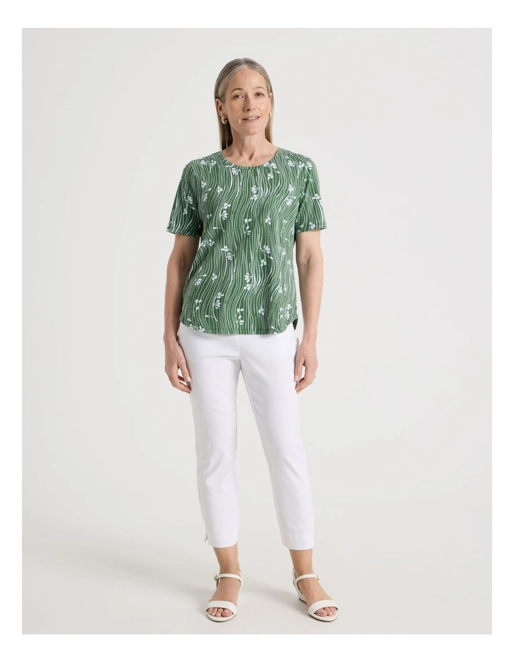 Wardrobe Staple Stretch Crop Pant in White image 3