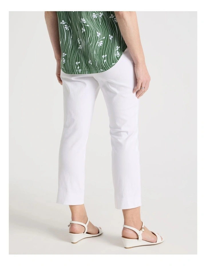 Wardrobe Staple Stretch Crop Pant in White image 4