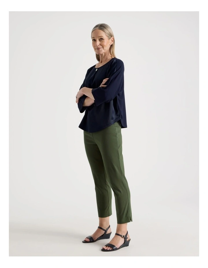 Wardrobe Staple Stretch Crop Pant in Khaki image 1