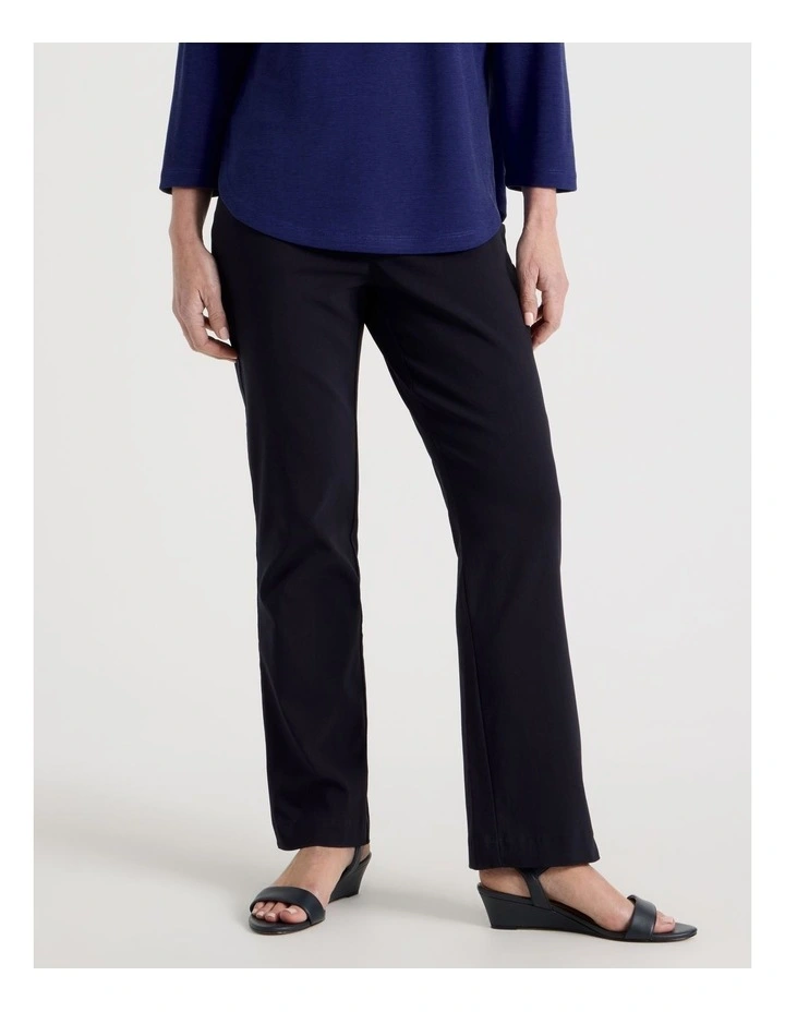 Petites Wardrobe Staple Straight Full Length Pant in Navy image 2