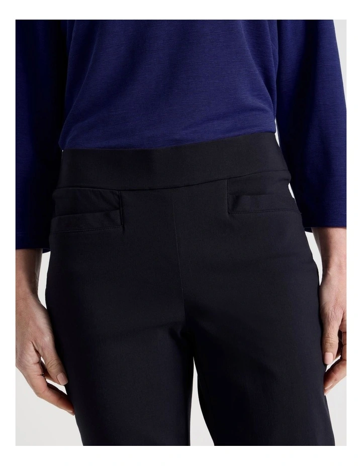Petites Wardrobe Staple Straight Full Length Pant in Navy image 4