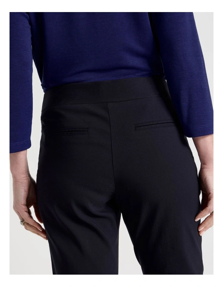 Petites Wardrobe Staple Straight Full Length Pant in Navy image 6