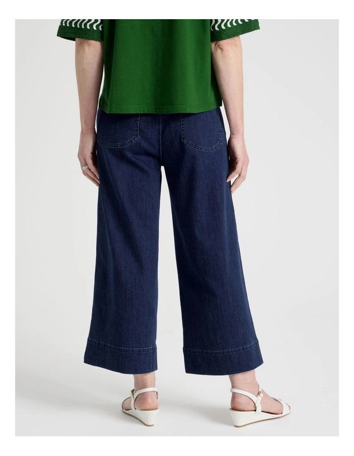 Pull On Crop Denim Jean in Dark Wash image 5