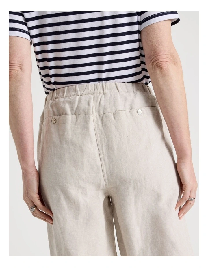 Elastic Waist Linen Blend Pant in Oatmeal image 6