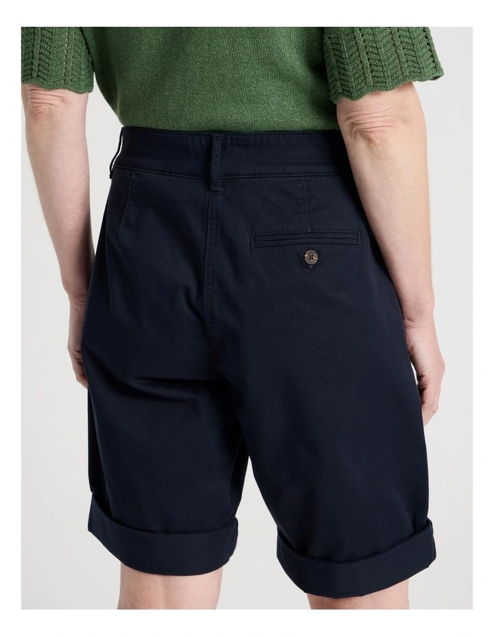 Stretch Chino Short with Rolled Cuff in Navy image 6