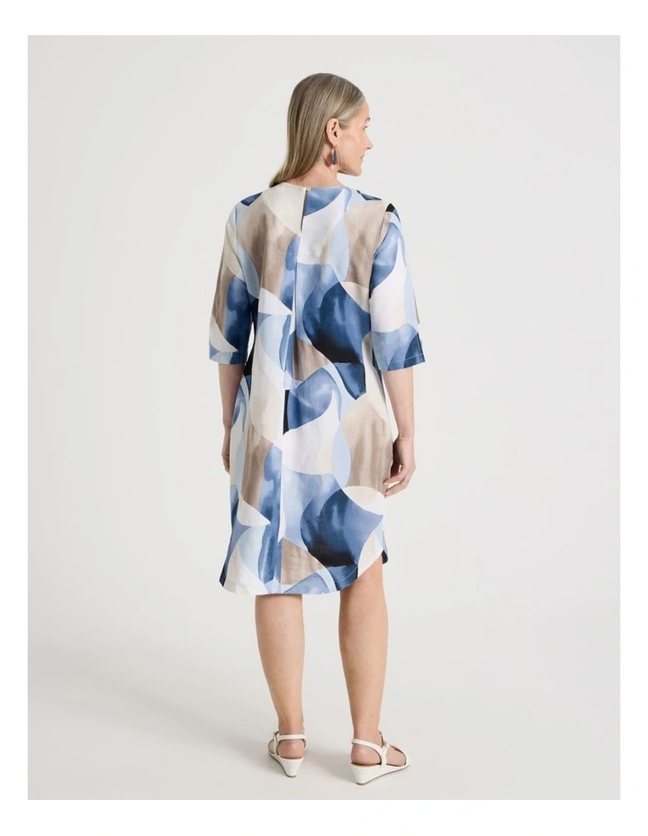 Elbow Length Split Sleeve Dress With Side Pockets in Blues image 6
