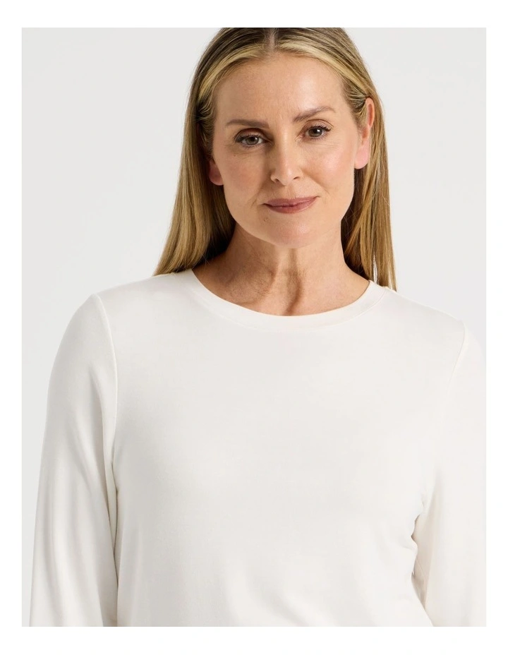 Long Sleeve Layering Tee in Ivory image 3