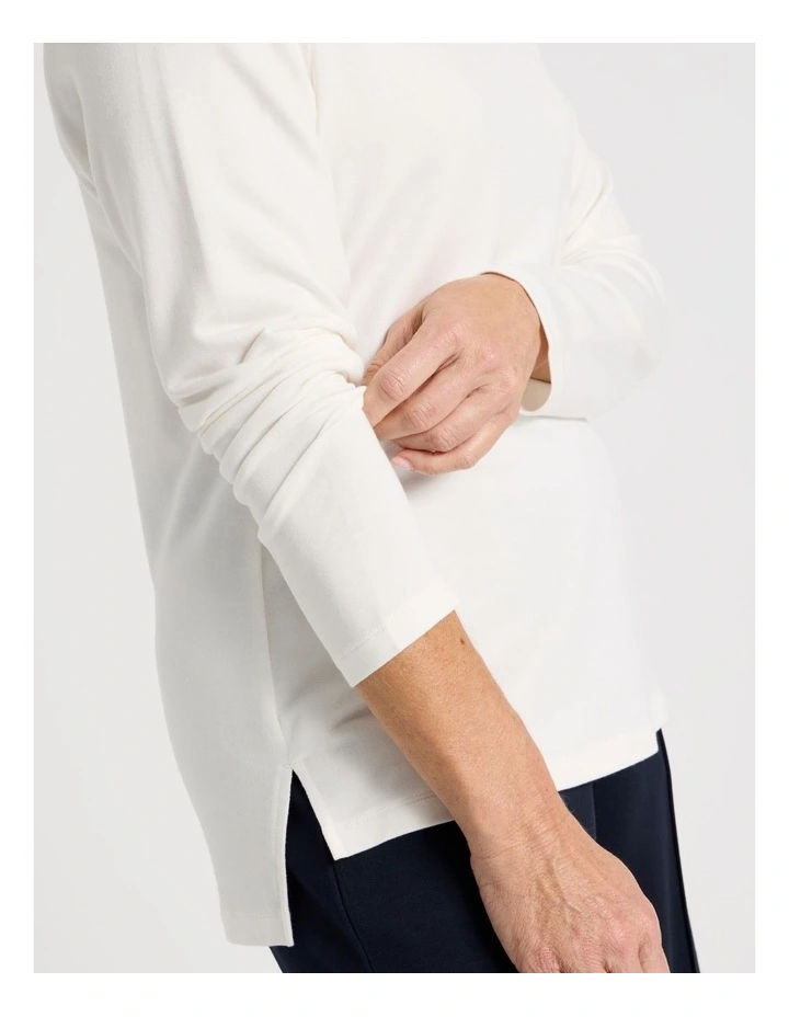 Long Sleeve Layering Tee in Ivory image 5