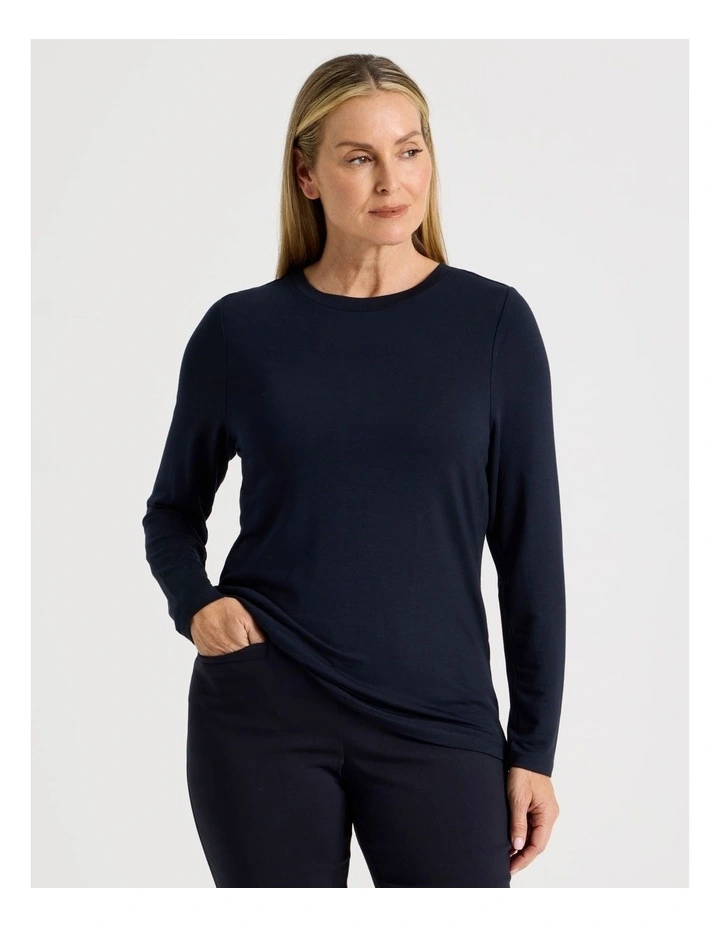 Long Sleeve Layering Tee in Navy image 1