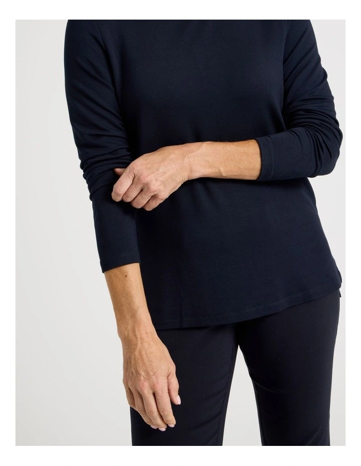 Long Sleeve Layering Tee in Navy image 2
