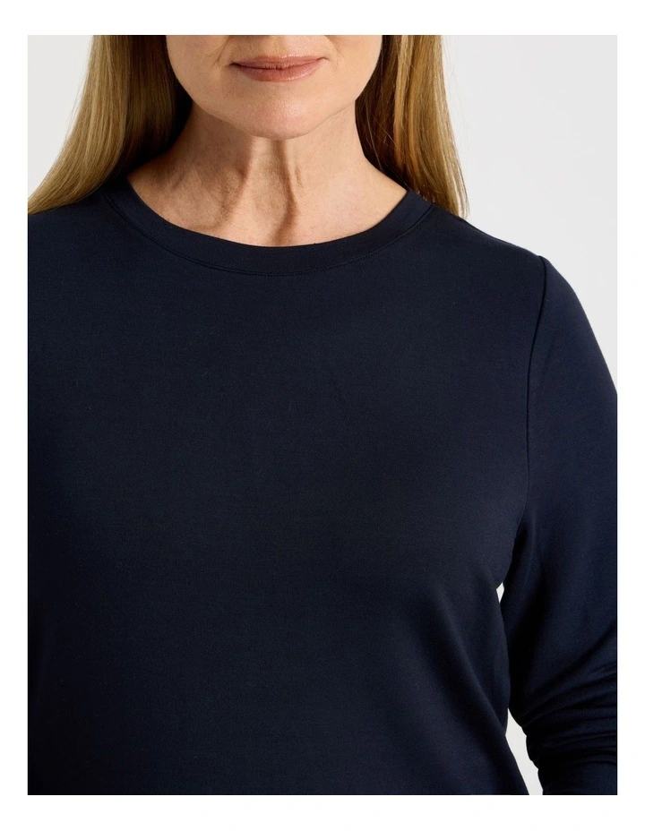 Long Sleeve Layering Tee in Navy image 5