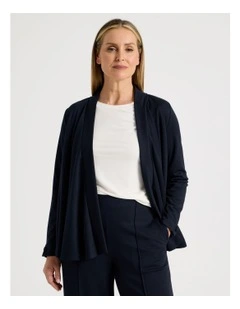 Waterfall Cut And Sew Cardigan in Navy