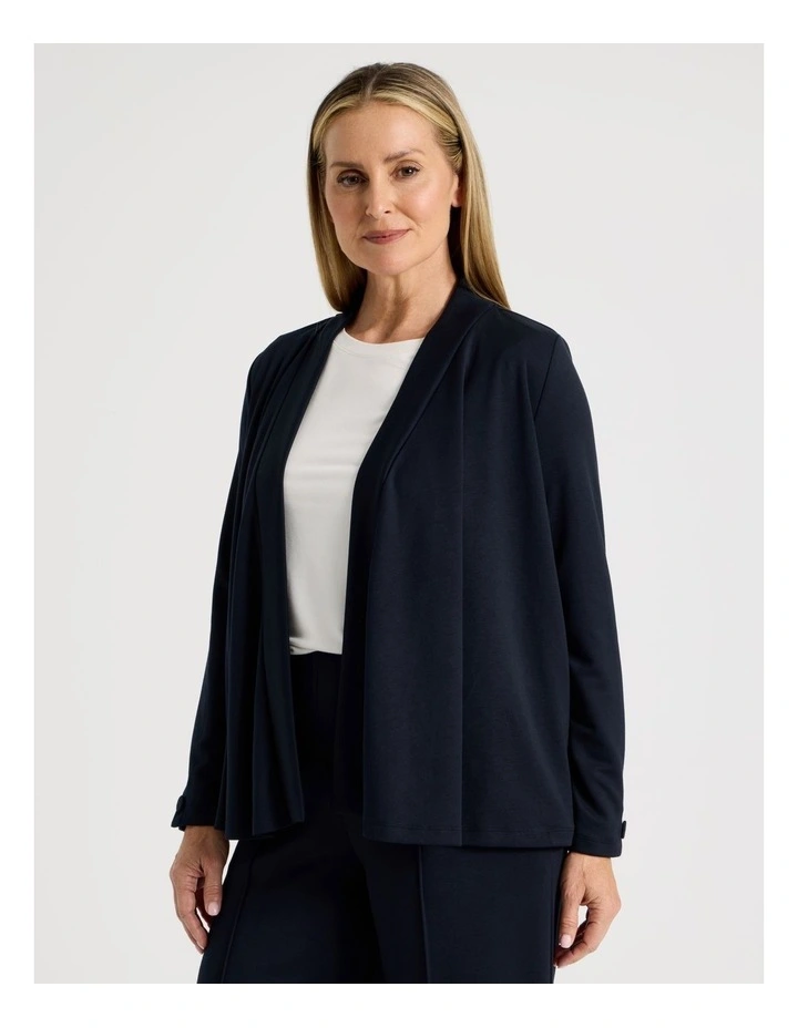 Waterfall Cut And Sew Cardigan in Navy image 3