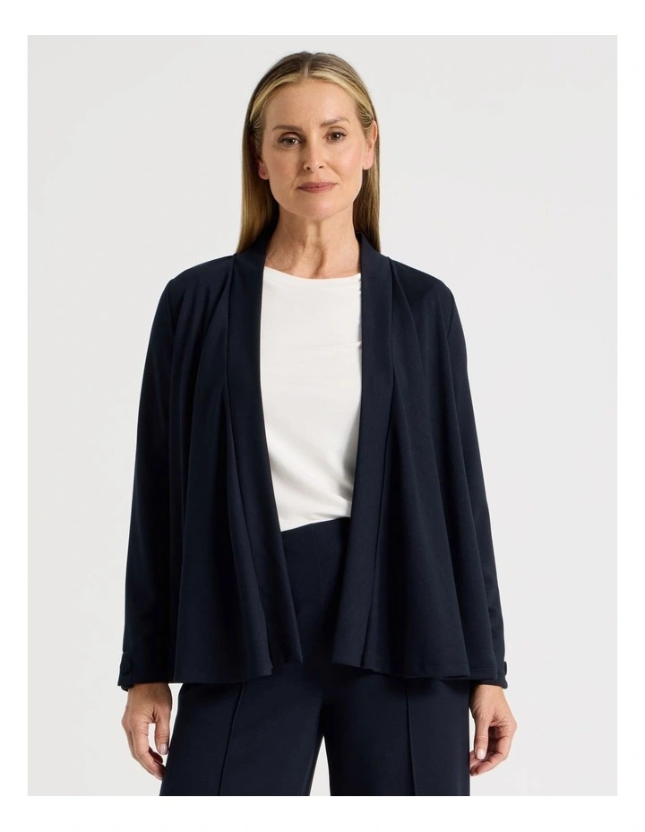 Waterfall Cut And Sew Cardigan in Navy image 5