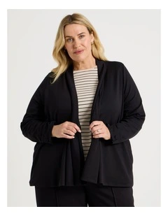 Waterfall Cut And Sew Cardigan in Black