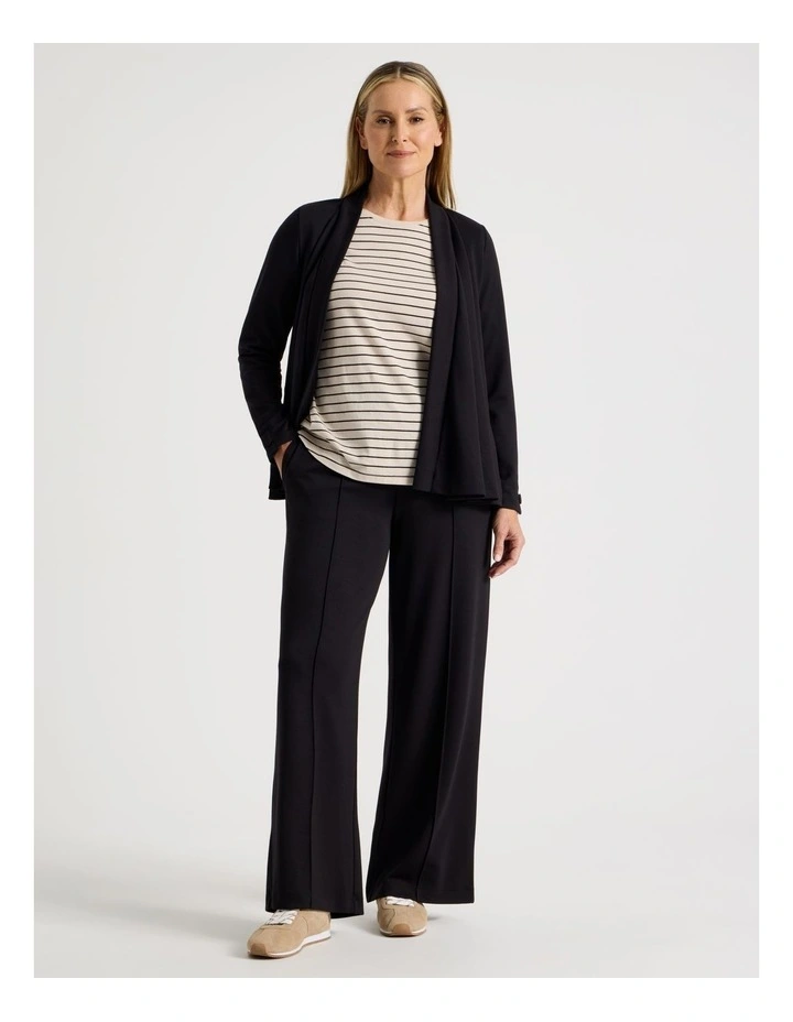 Waterfall Cut And Sew Cardigan in Black image 2