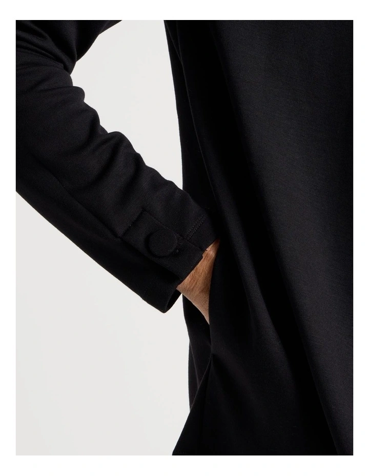 Waterfall Cut And Sew Cardigan in Black image 5