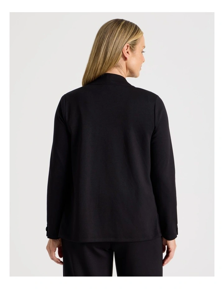 Waterfall Cut And Sew Cardigan in Black image 5