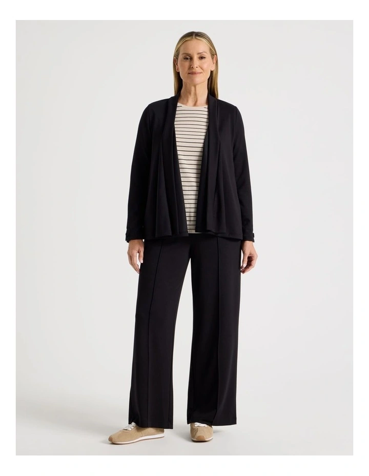 Waterfall Cut And Sew Cardigan in Black image 6