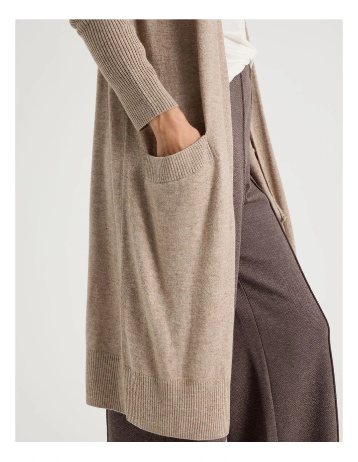 Long Sleeve Long Cardigan in Camel image 7