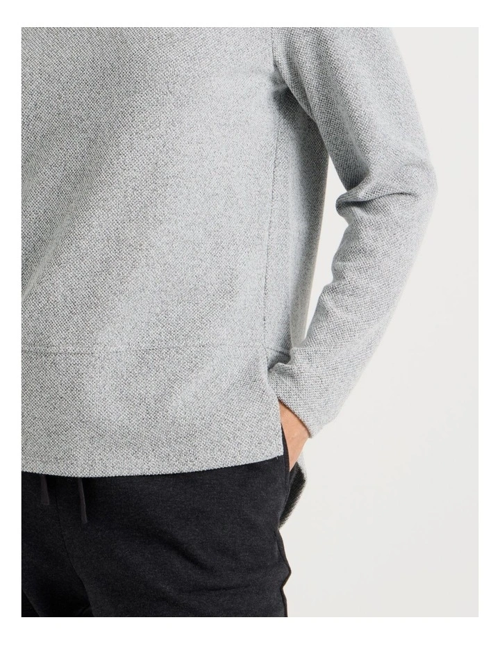 Long Sleeve Tee With Forward Seam in Black and Ivory image 7