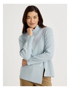 Asymmetrical Hem Jumper in Fog