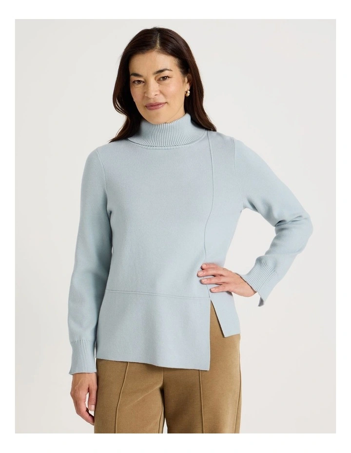 Asymmetrical Hem Jumper in Fog image 3