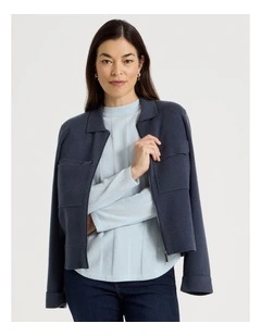 Wide Rib Jumper With Curved Hem in Ice Blue