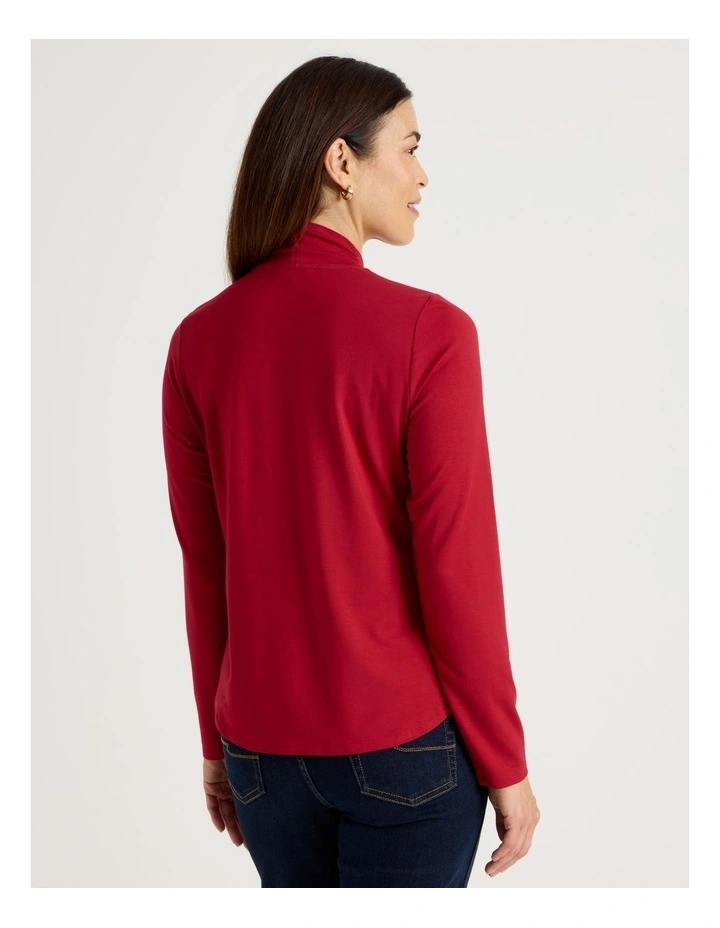 Knot Neck Tee in Red image 6
