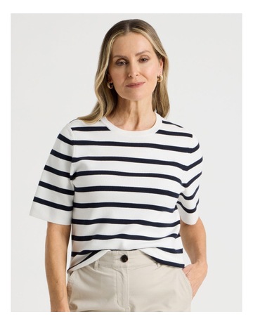IVORY/NAVY STRIPE colour