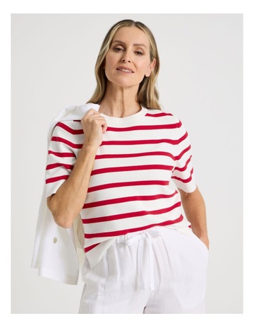 IVORY/RED STRIPE colour