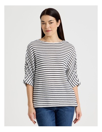 IVORY/NAVY STRIPE colour