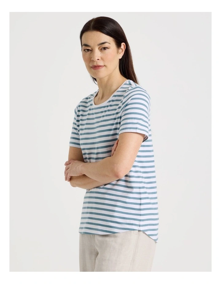 Wardrobe Staple Short Sleeve Tee in Slate/White Stripe image 5