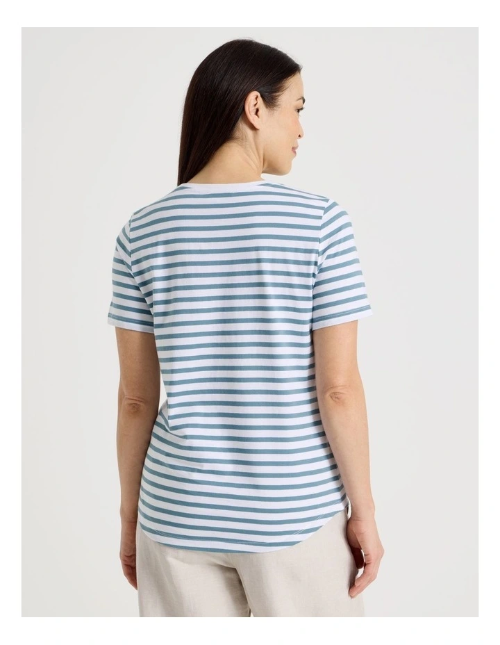 Wardrobe Staple Short Sleeve Tee in Slate/White Stripe image 6