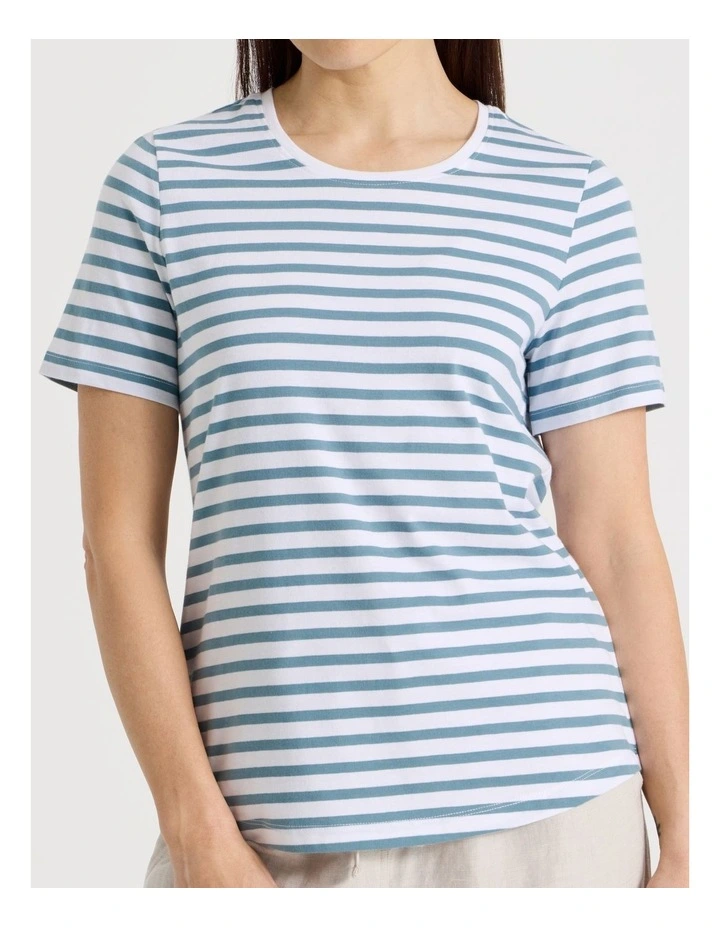 Wardrobe Staple Short Sleeve Tee in Slate/White Stripe image 7