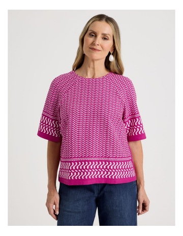 HOT PINK/WHITE BORDE colour