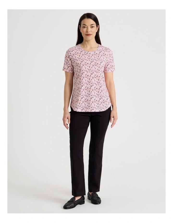Wardrobe Staple Short Sleeve Tee in Pink/Nutmeg Ditsy Floral image 3