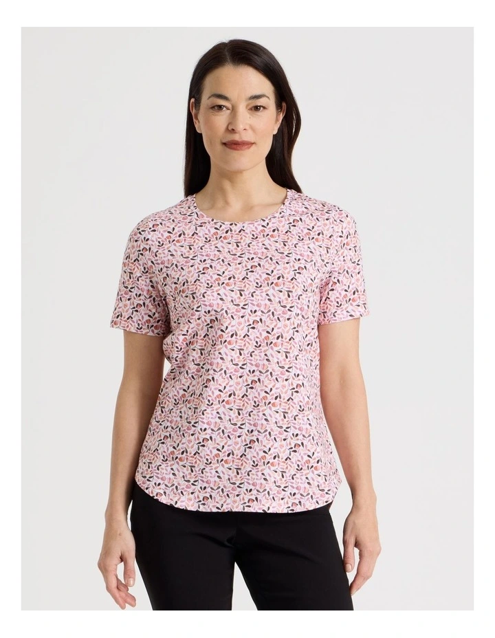 Wardrobe Staple Short Sleeve Tee in Pink/Nutmeg Ditsy Floral image 5