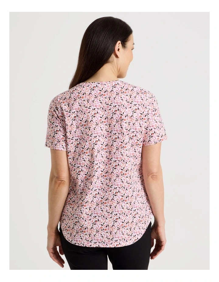 Wardrobe Staple Short Sleeve Tee in Pink/Nutmeg Ditsy Floral image 6