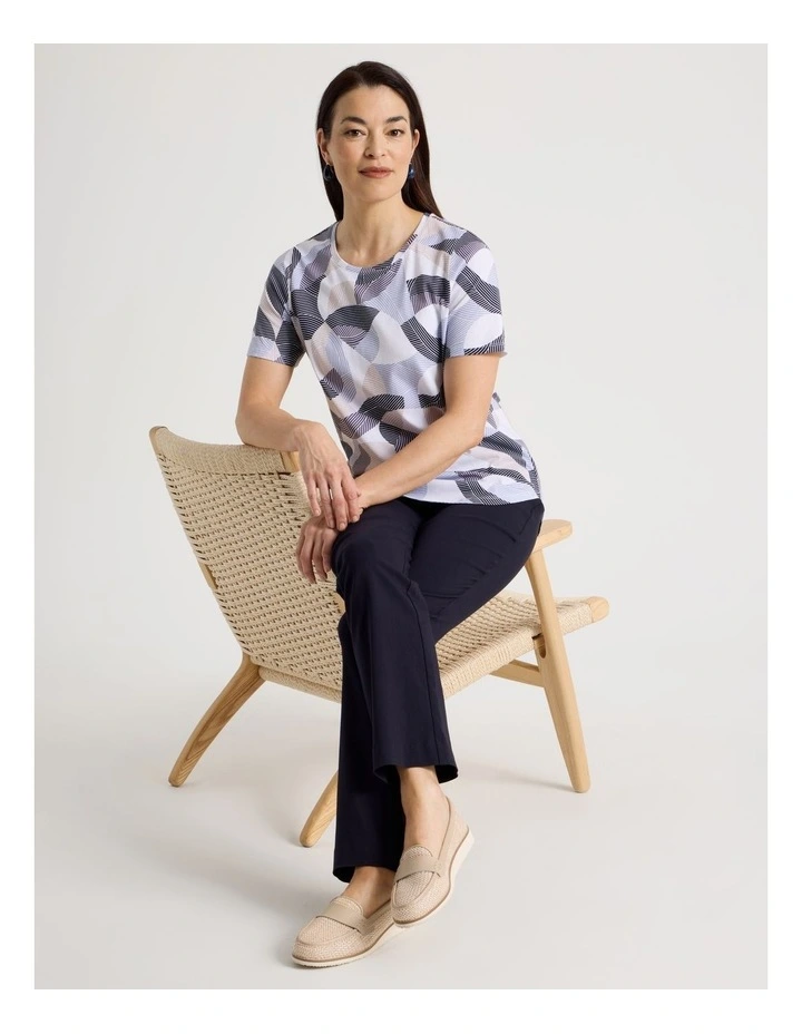 Wardrobe Staple Short Sleeve Tee in Blues/Navy/Stone/White Large Abstract image 2