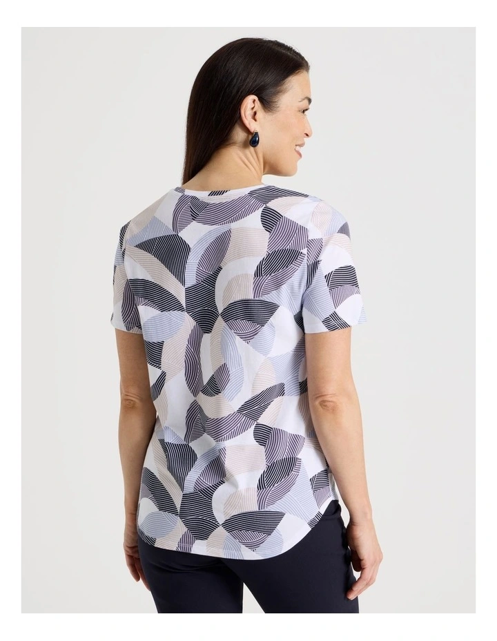 Wardrobe Staple Short Sleeve Tee in Blues/Navy/Stone/White Large Abstract image 5