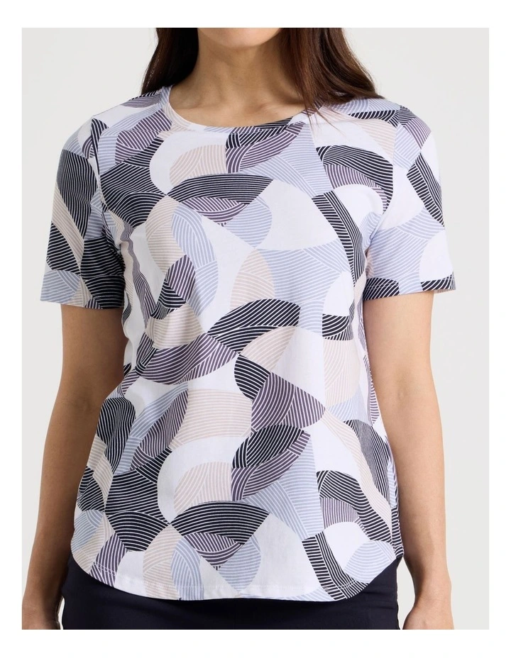 Wardrobe Staple Short Sleeve Tee in Blues/Navy/Stone/White Large Abstract image 6