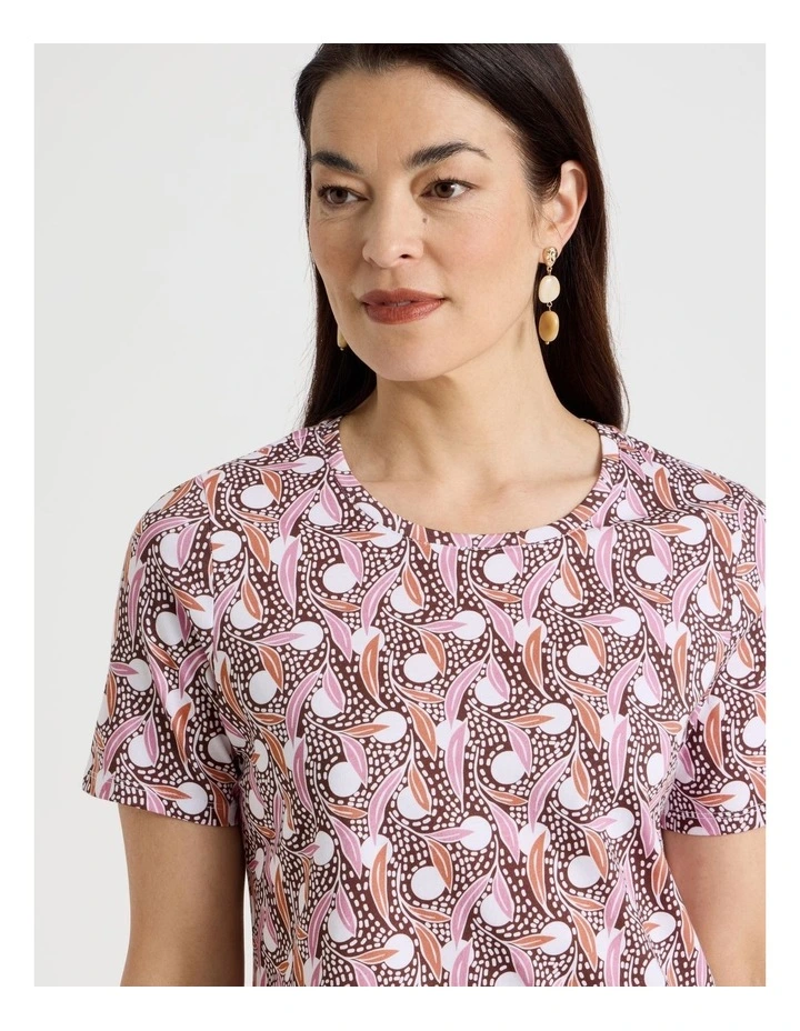 Wardrobe Staple Short Sleeve Tee in Nutmeg/Cantaloupe/White Spot image 2