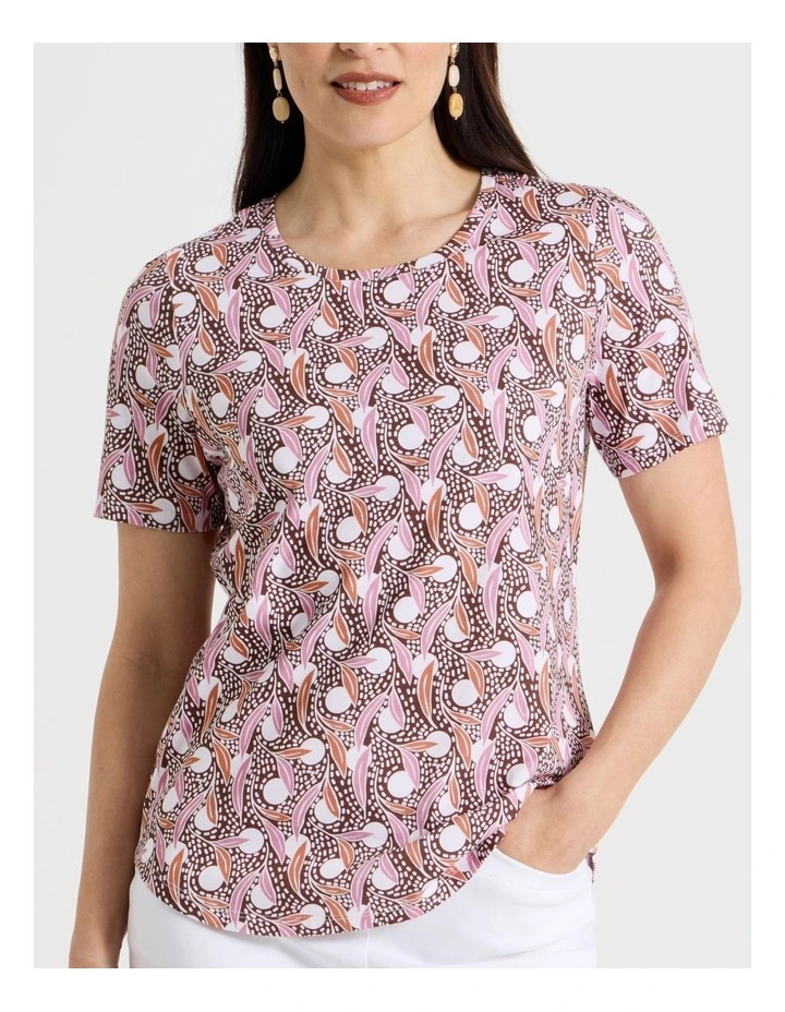 Wardrobe Staple Short Sleeve Tee in Nutmeg/Cantaloupe/White Spot image 4