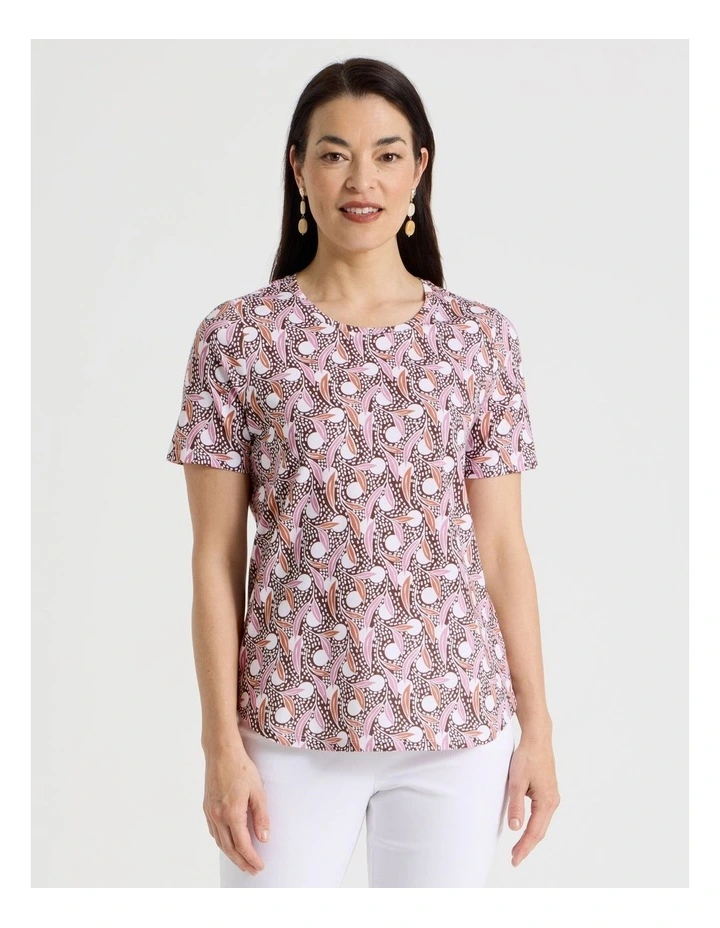 Wardrobe Staple Short Sleeve Tee in Nutmeg/Cantaloupe/White Spot image 5