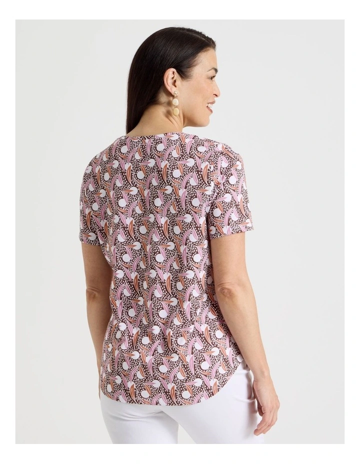 Wardrobe Staple Short Sleeve Tee in Nutmeg/Cantaloupe/White Spot image 6